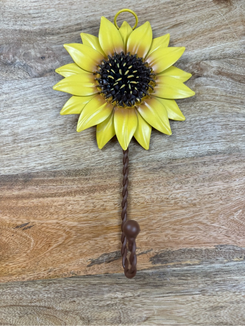 Sunflower Metal Wall Hook Farmhouse Cottagecore Hat Purse Hanger